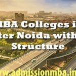 MBA Colleges Greater Noida Fees